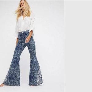 NWT Free People Floaty Dot High waisted Jeans